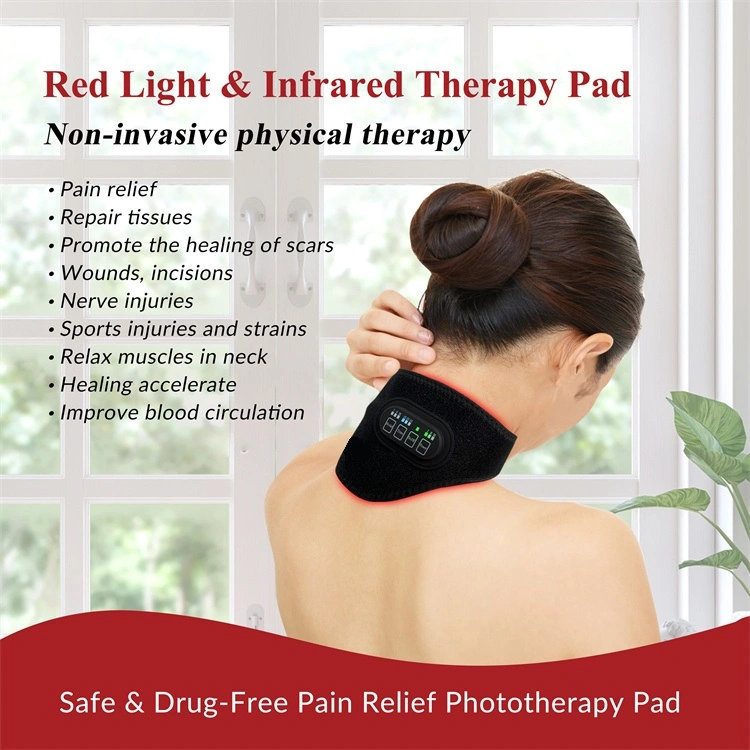 660nm 850nm Heating LED Red Light Therapy Neck Pain Relief Wrap Pad Healthcare Products