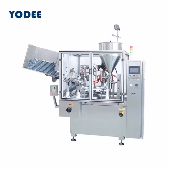 Automatic Plastic / Metal / Soft Paste Cosmetic Skin Care Pharma Hand Cream Filling and Sealing Machine