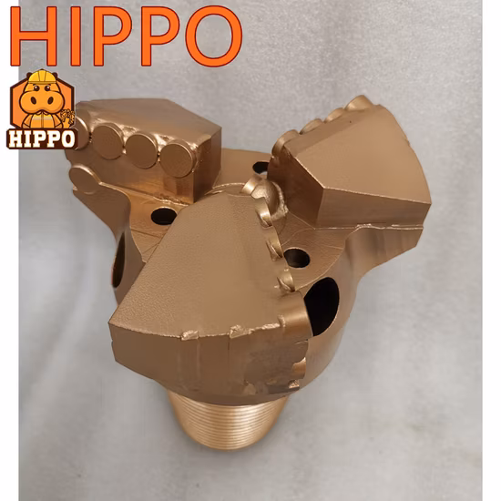 Water Well Drilling Bit 3 Blades PDC Non Core Drill Bit 6 1/2