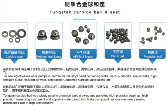 Tungsten Carbide API Valve Pair Seat and Ball for Sucker Rod Pump Part